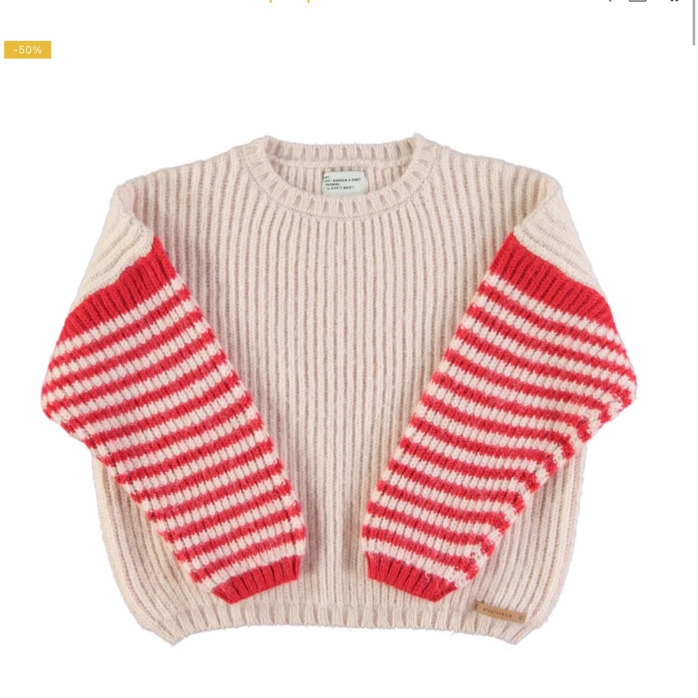 PIUPIUCHICK
Knitted Sweater Red & Ecru